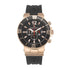 LEONARDO-884 (Rose Gold) Giorgio Milano Watches black dial and custom silicon strap rose gold accents