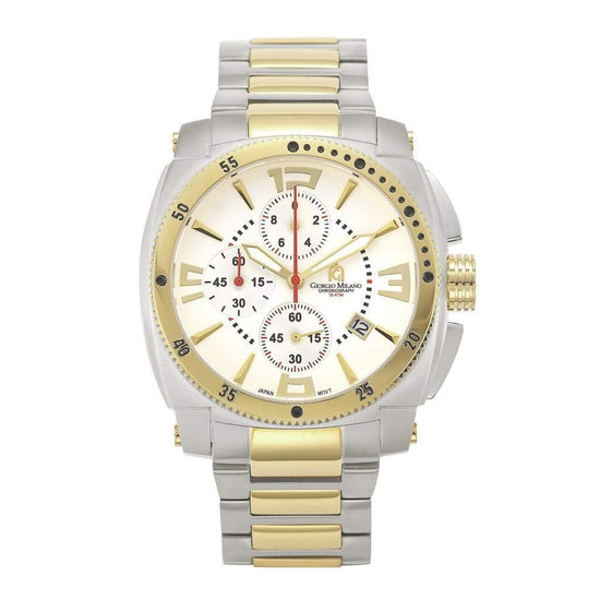 MASSIMO - 850 (Two Tone) silver watch body gold bezel dial accents