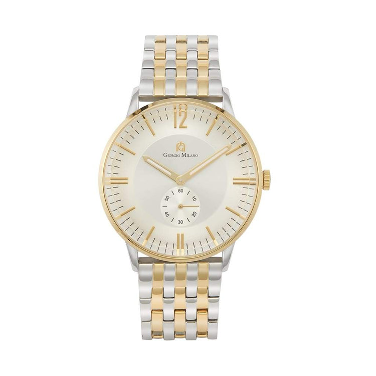 MAURO (Two Tone) gold watch body and accents mens classic watch
