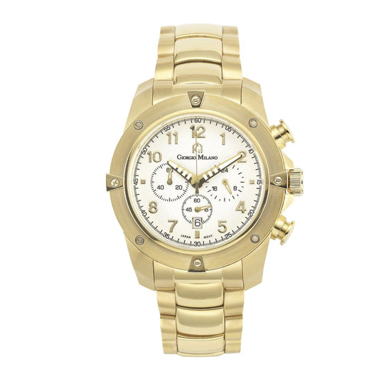 NICOLA - 908 Gold women's chronograph white analog face all numerals
