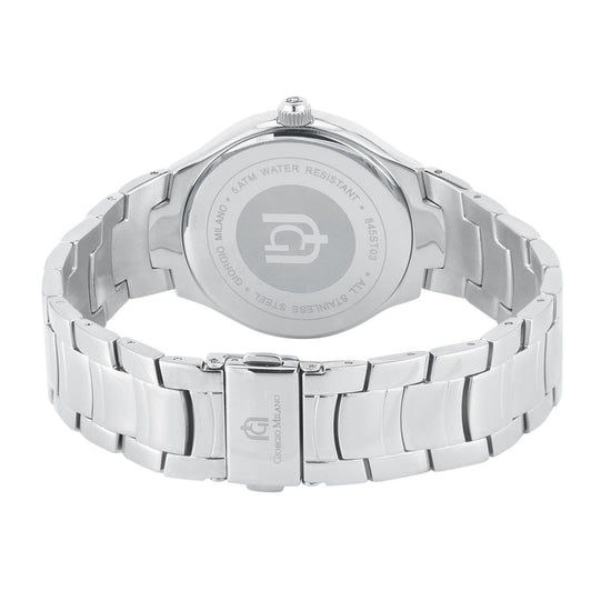 OLYMPIA - 845 silver rear view ss case imprint link silver bracelet