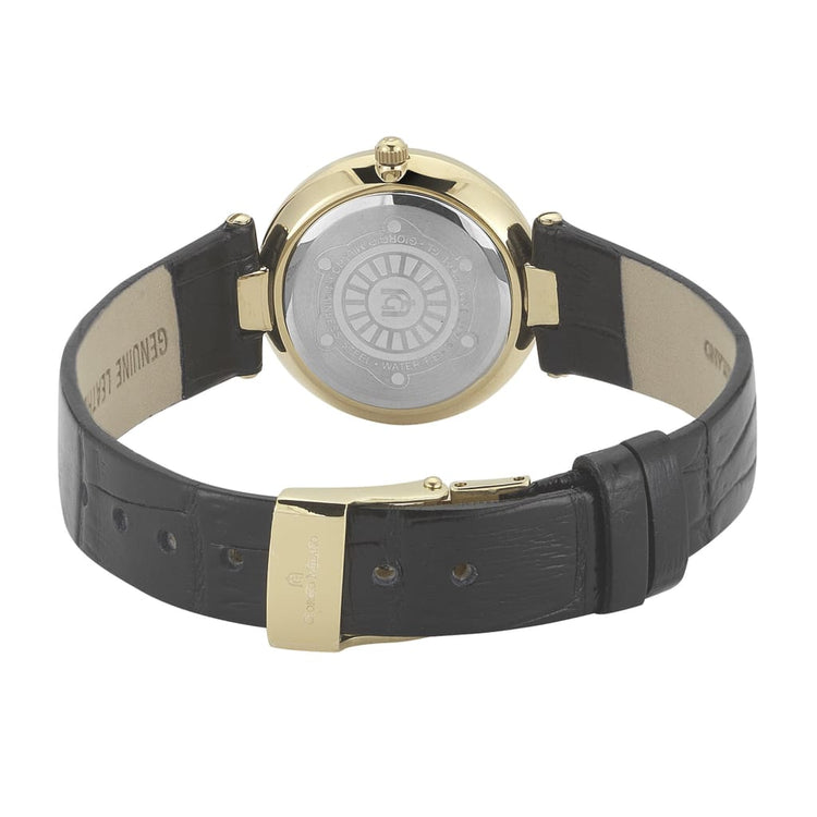 PALMIRA - 776 rear view ss gold case black leather strap gold buckle
