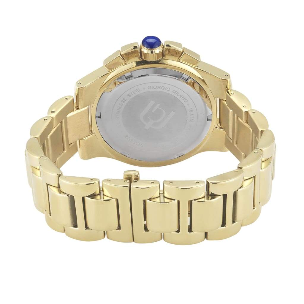 PRISCILL- 839 gold on gold in gold rear view ss case womens watch double safety clasp