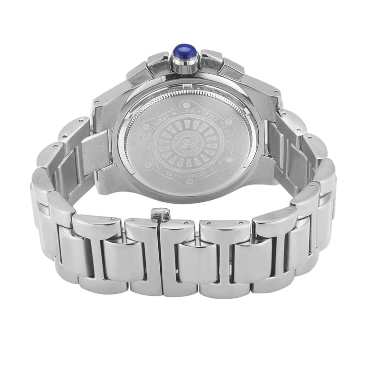PRISCILL- 839 (Giorgio Milano Watches) rear view detail ss case silver link bracelet safety clasp