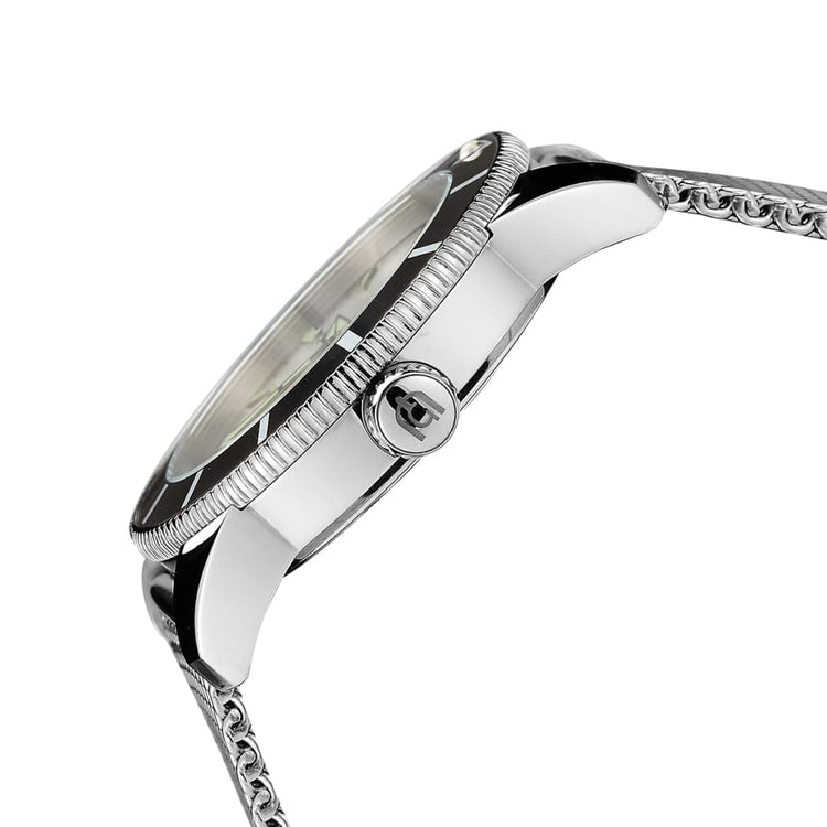 PULCINO - 214 side detail silver watch body and ridged crown button