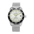 PULCINO - 214 (Silver) classy mens watch silver mesh band black rotating bezel illuminated hands and hour markers