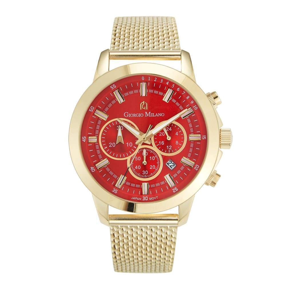 SANTE - 224 (Gold/Red) elegant color combo mens watch
