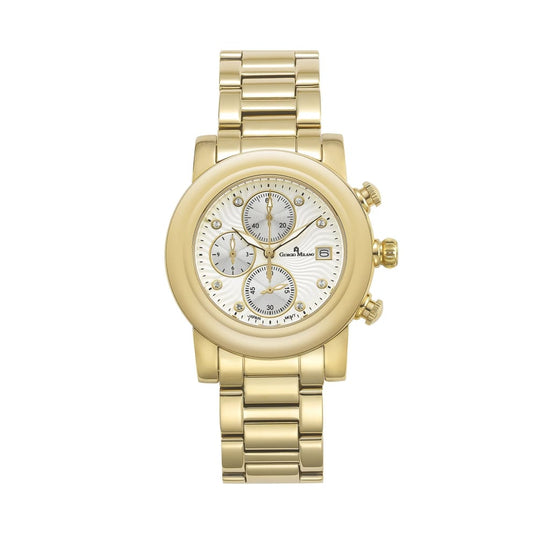 TALIA - 914 (Gold) womens chronograph crystal hour accents white analog face